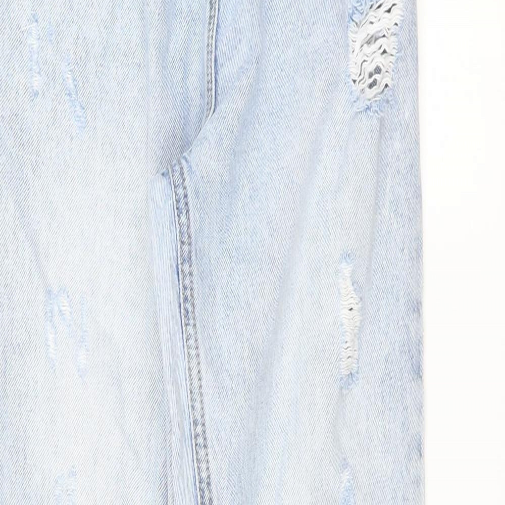 NEXT Girls Blue  Denim Straight Jeans Size 12 Years - DISTRESSED
