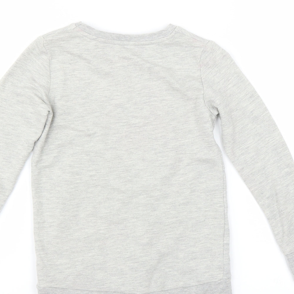 Matalan Girls Grey   Pullover Sweatshirt Size 6-7 Years  - Penguin Christmas Jumper