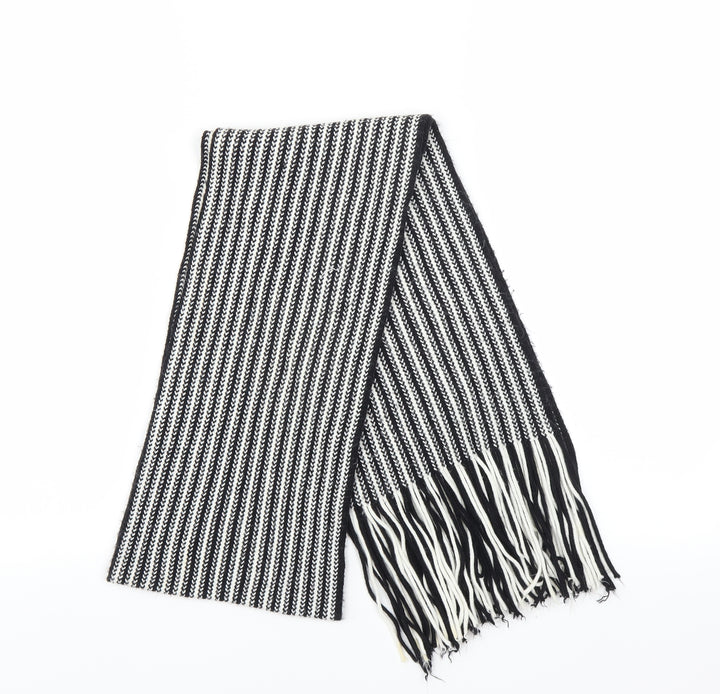 Preworn Unisex Black Striped   Scarf