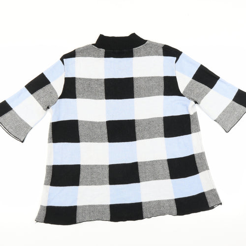 F&F Womens Black Check  Pullover Jumper Size 8