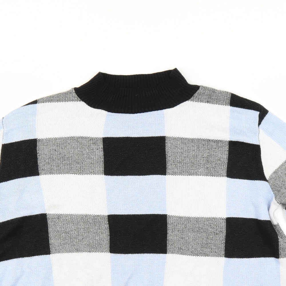 F&F Womens Black Check  Pullover Jumper Size 8