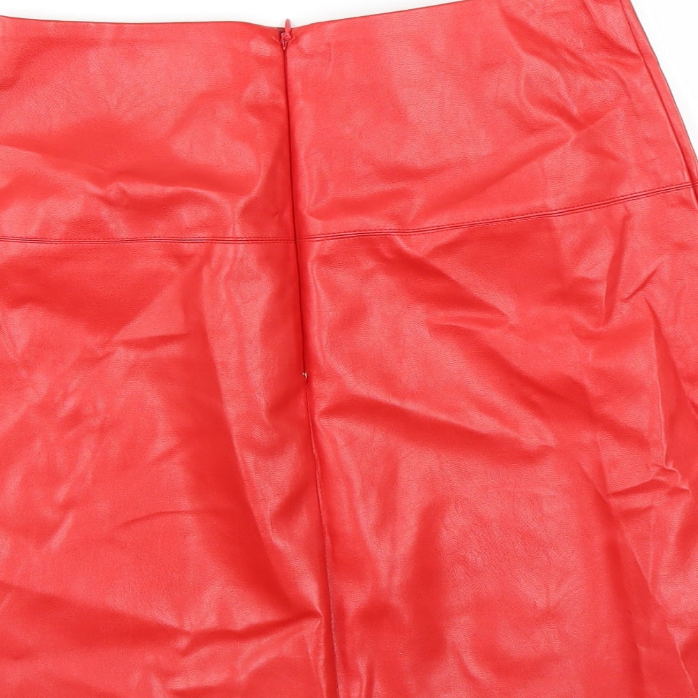 Missguided Womens Red   A-Line Skirt Size 10