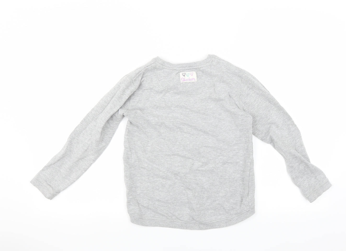 Skechers Girls Grey   Pullover Sweatshirt Size 8-9 Years  - owl