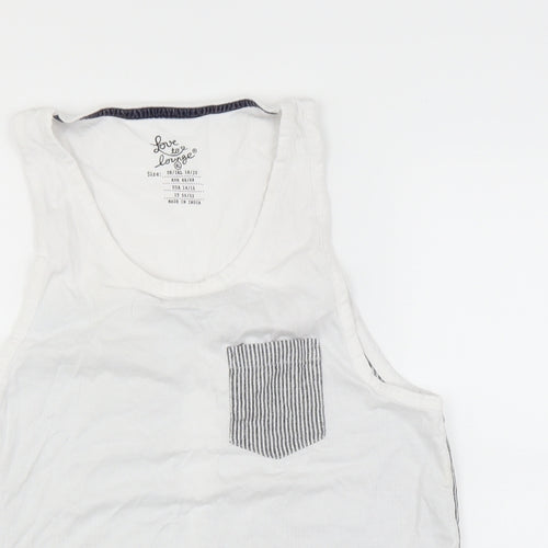 love to lounge Womens White Solid  Top Pyjama Top Size 18