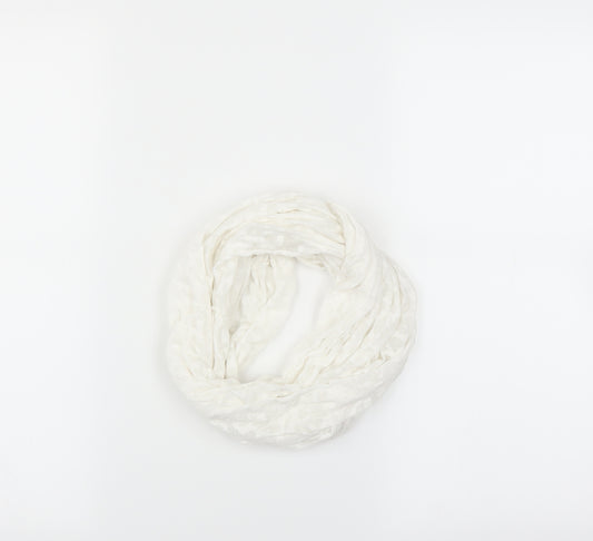 Front view of Preworn women’s white scarf - loop scarf