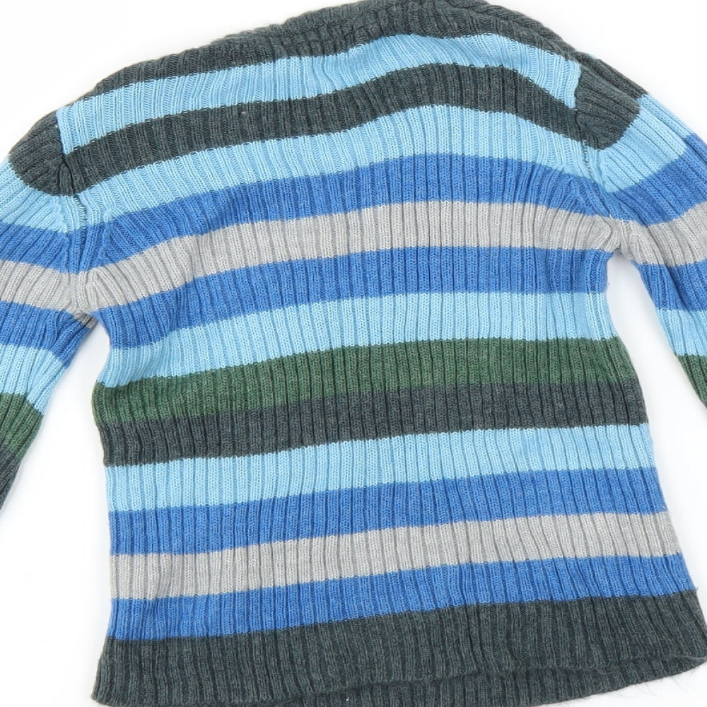 Pep & Co Boys Blue Striped  Pullover Jumper Size 5-6 Years