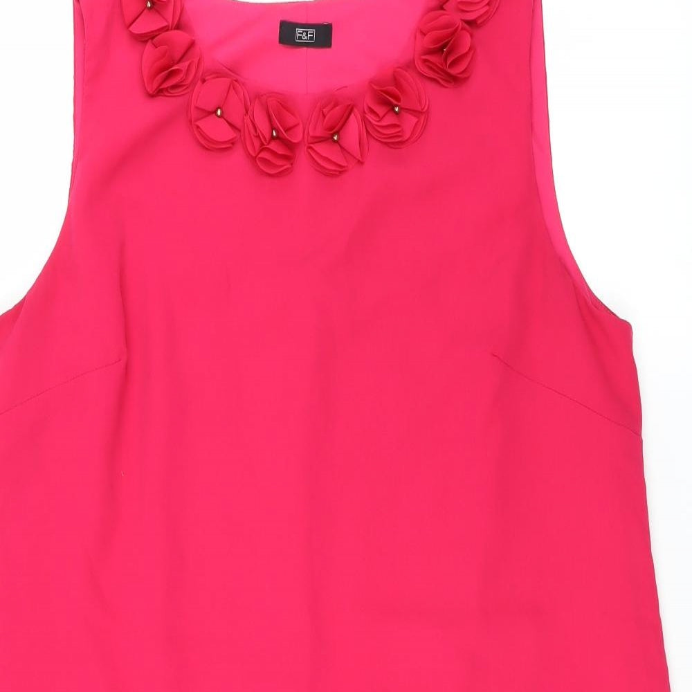 F&F Womens Pink   Shift    - Floral Embelishment
