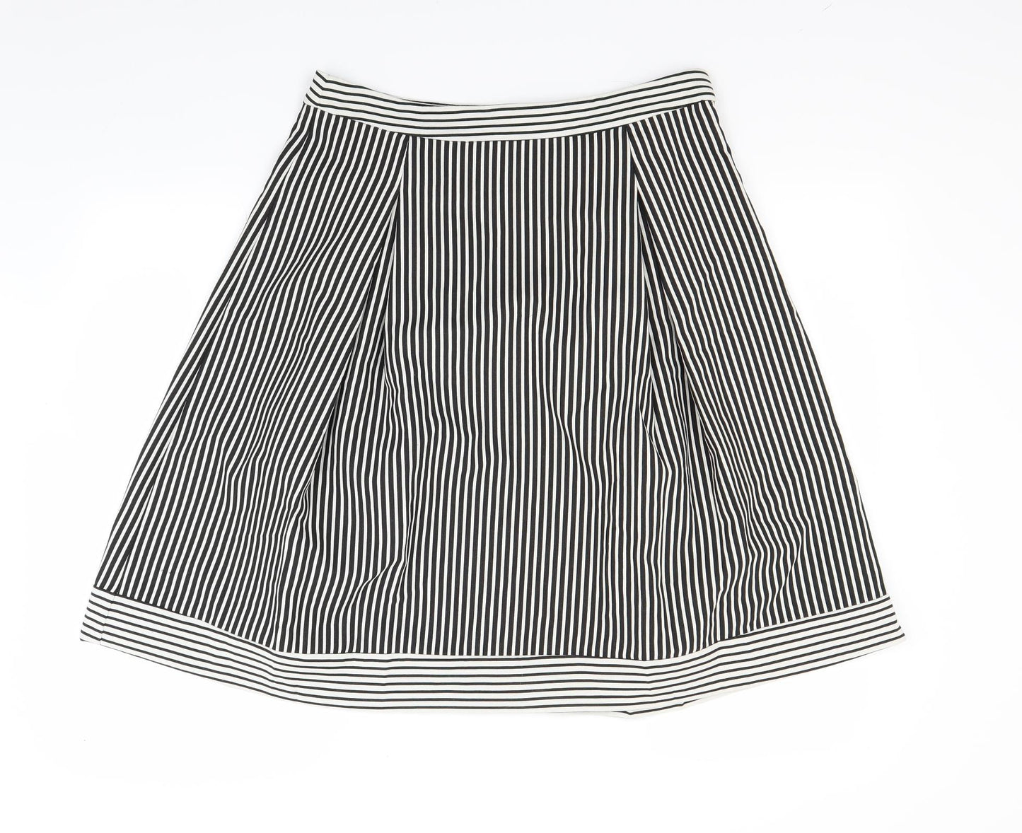 New Look Womens White Striped  Flare Skirt Size 14