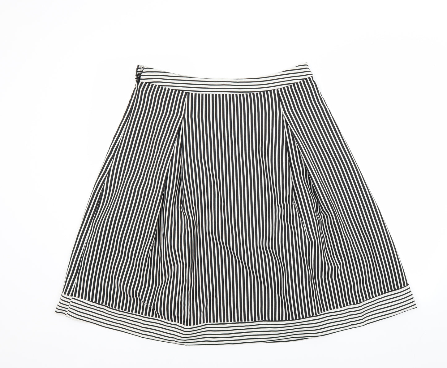 New Look Womens White Striped  Flare Skirt Size 14