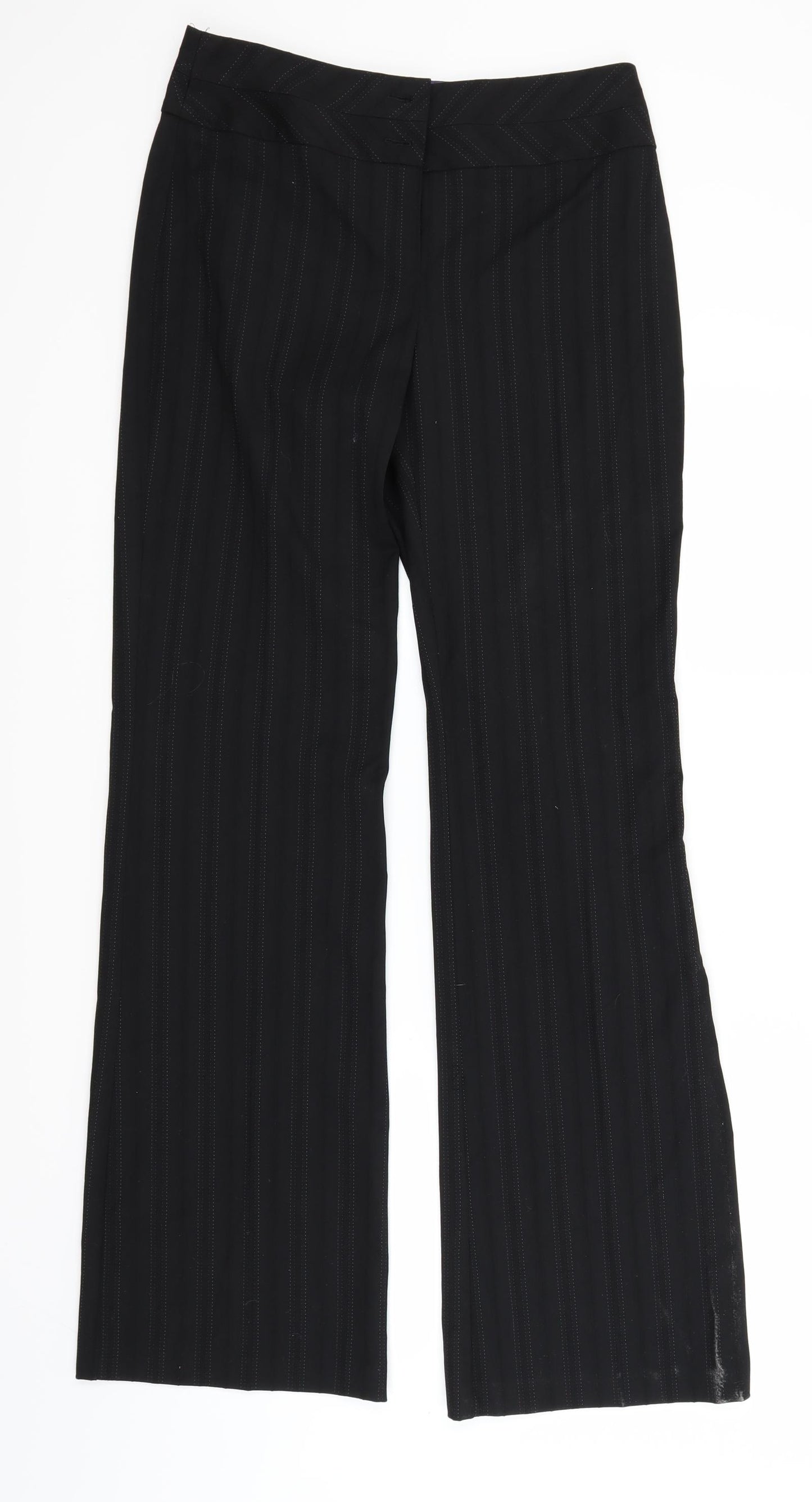NEXT Womens Black Striped  Sweatpants Trousers Size 8 L30 in