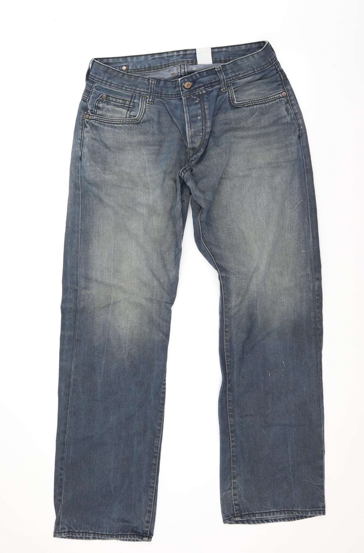 H&M Mens Blue  Denim Straight Jeans Size 36 L34 in