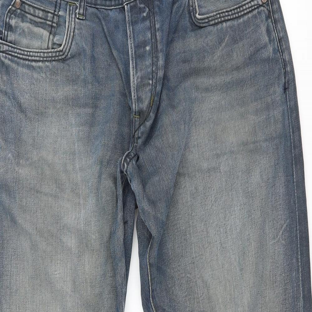 H&M Mens Blue  Denim Straight Jeans Size 36 L34 in