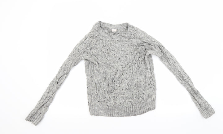 Giordano Womens Grey Henley Jumper Size M