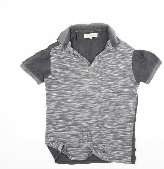 Front view of River Island men’s grey polo, size XS
