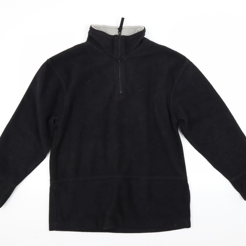Active Womens Black  Fleece Jacket Coat Size 12
