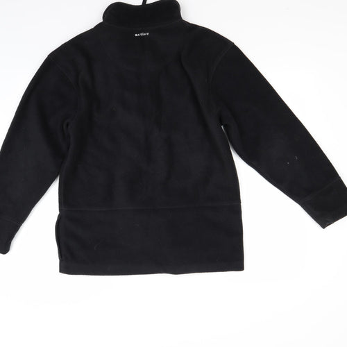 Active Womens Black  Fleece Jacket Coat Size 12