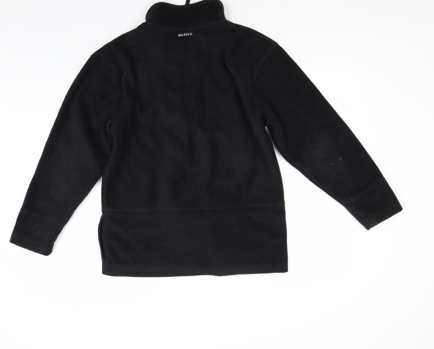 Active Womens Black  Fleece Jacket Coat Size 12