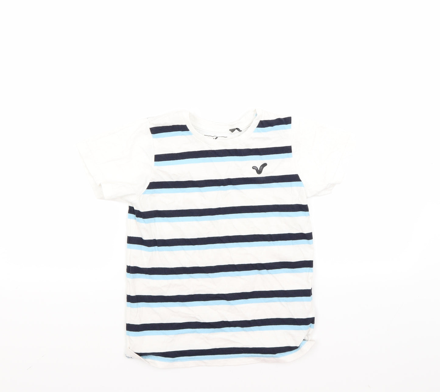 Voi Boys White Striped  Basic T-Shirt Size 7-8 Years