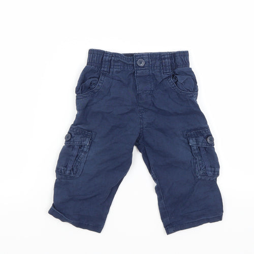 Marks and Spencer Boys Blue   Cargo Trousers Size 6-9 Months