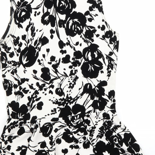 Select Womens White Floral  Tunic Tank Size 8