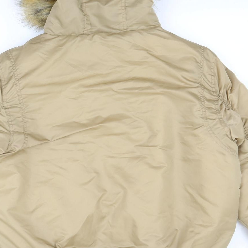 SikSilk Mens Brown   Parka Coat Size L
