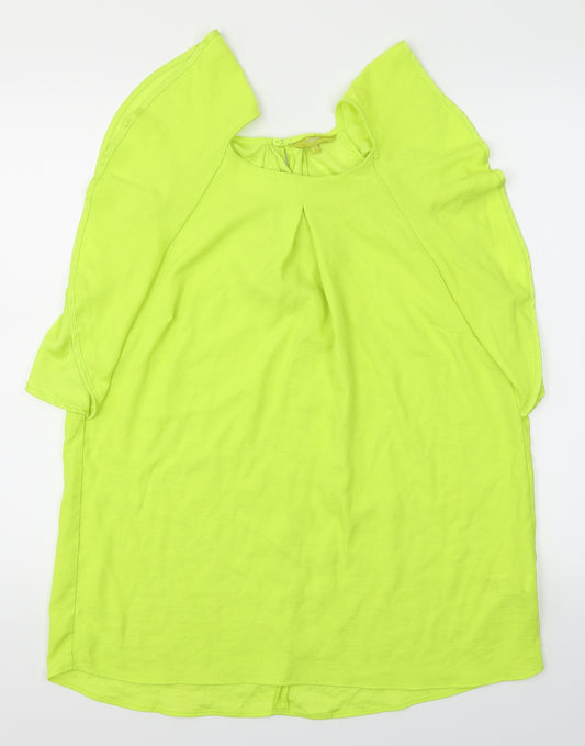 Front view of Next women’s green basic blouse, size UK 16