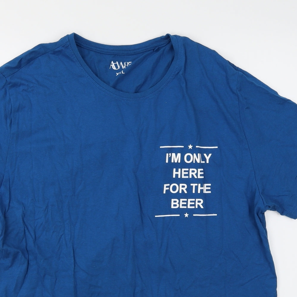 Acw85 Mens Blue    T-Shirt Size 2XL