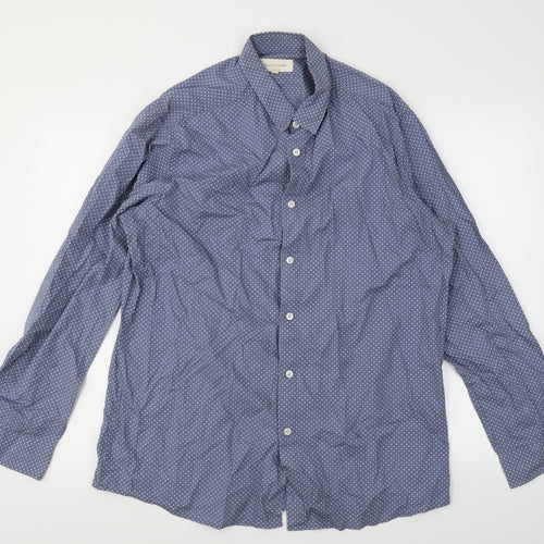 Frederik Anderson Mens Blue Polka Dot   Dress Shirt Size XL
