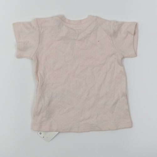 M&S Girls Pink   Basic T-Shirt Size 6-9 Months