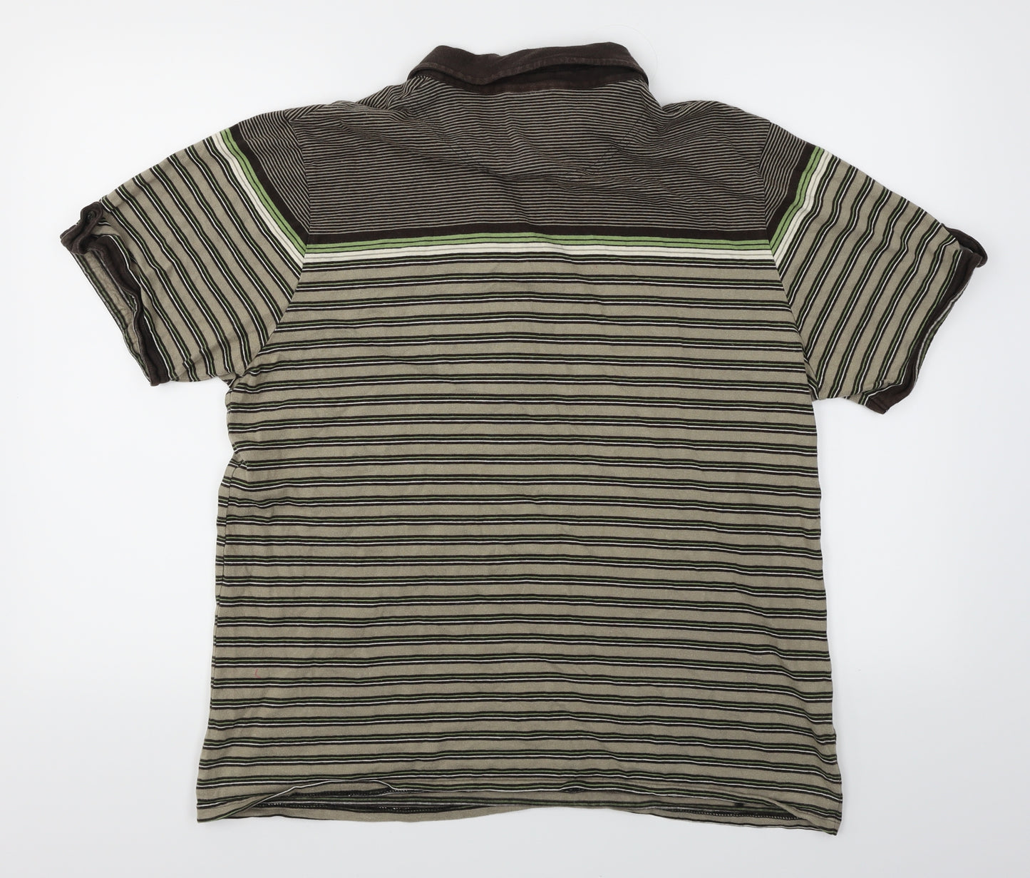 Jeff Banks Mens Brown Striped   Polo Size 2XL