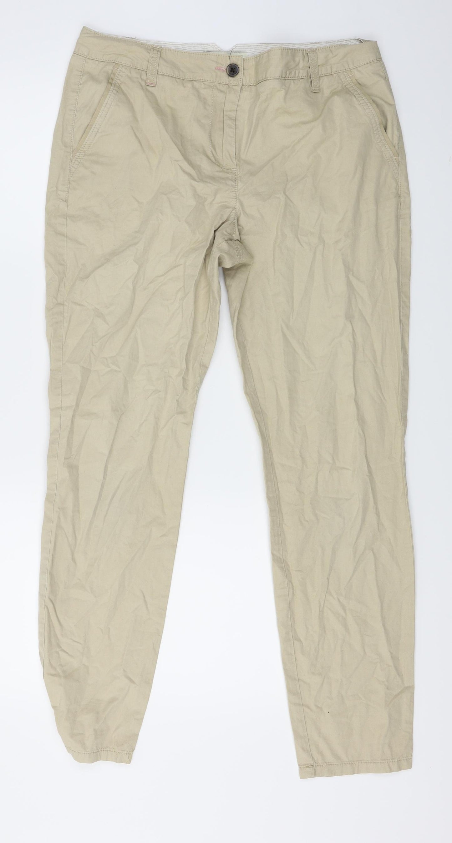 NEXT Womens Beige   Carpenter Trousers Size 10 L28 in
