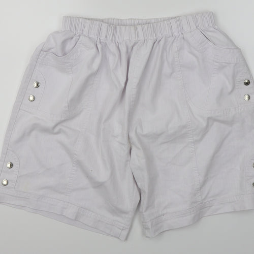 Moda Impresion Womens White   Cargo Shorts Size 3XL