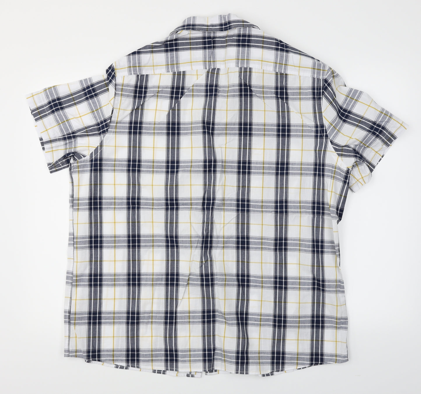 George Mens Blue Plaid   Button-Up Size XL