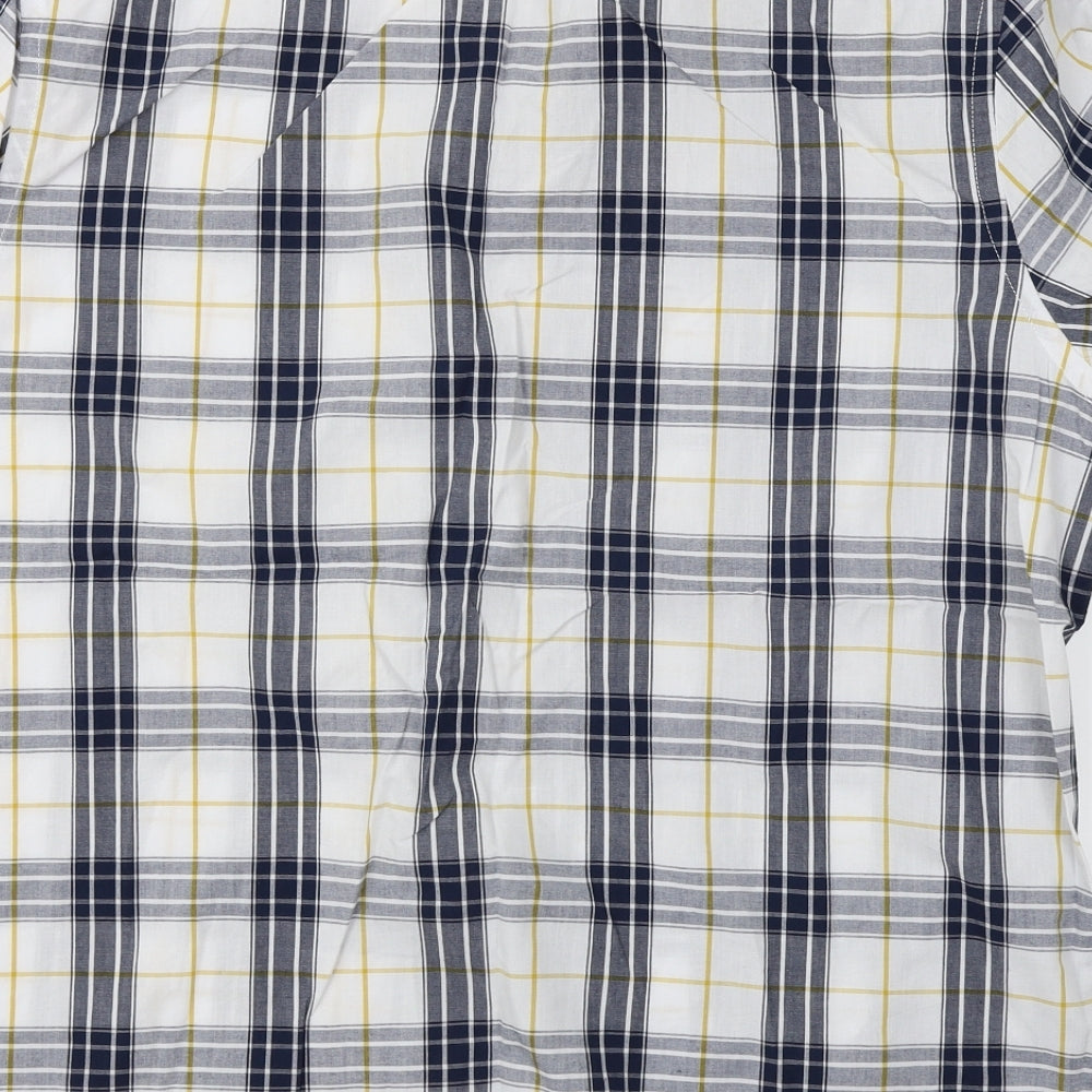 George Mens Blue Plaid   Button-Up Size XL