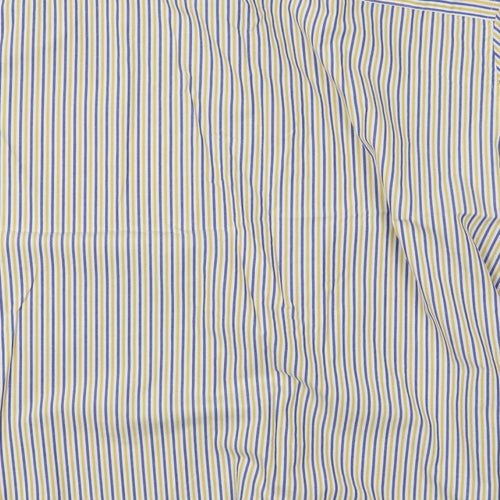 M&S Mens Yellow Striped   Button-Up Size 2XL