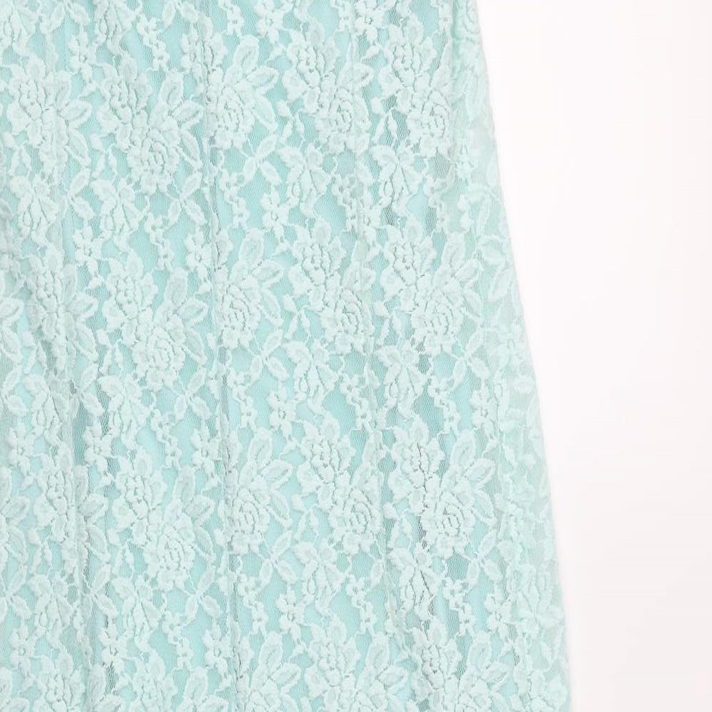 Joanna Hope Womens Blue Floral Lace Mermaid  Size 12