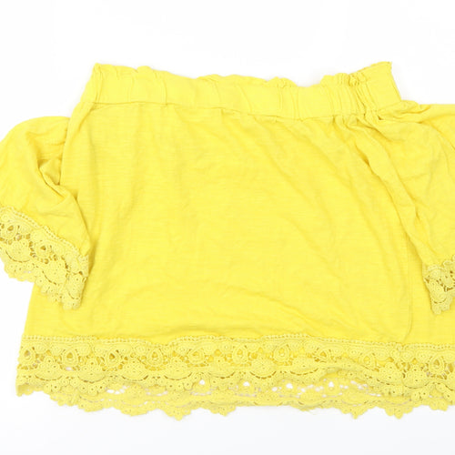 Select Womens Yellow   Basic T-Shirt Size 12