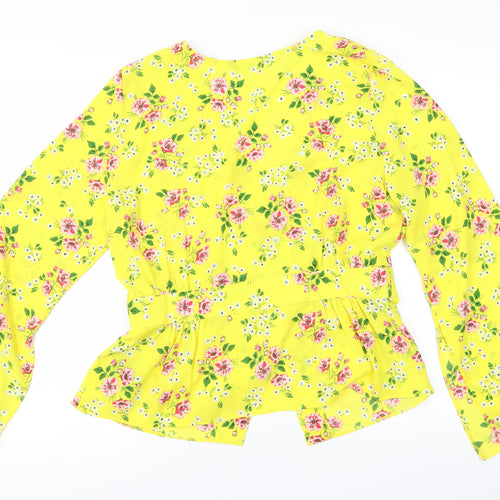 Very Womens Yellow Floral  Basic Blouse Size 12
