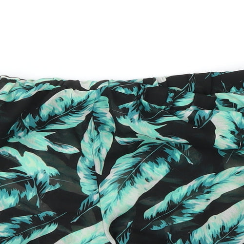 Boohoo Womens Black Floral  Hot Pants Shorts Size L