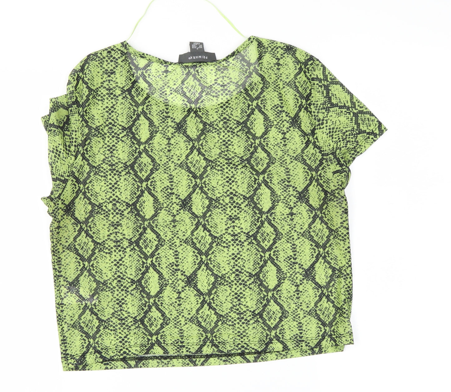 Primark Womens Green Animal Print  Basic Blouse Size M