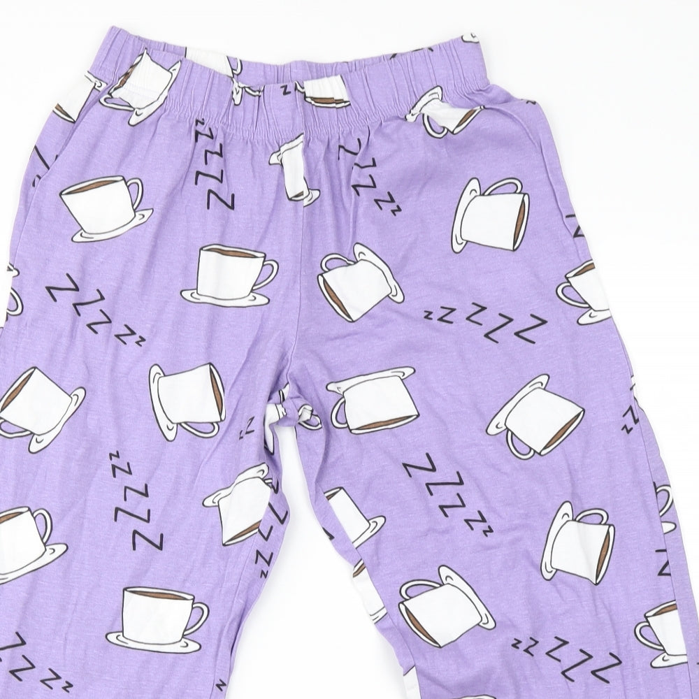 Preworn Girls Purple    Pyjama Pants Size 9-10 Years