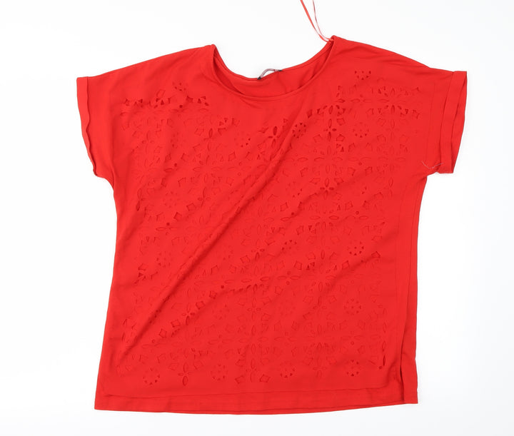 Klass Womens Red Basic Blouse Size L