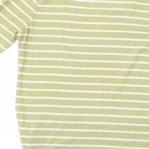 Alexara  Womens Green Striped  Basic Blouse Size 14