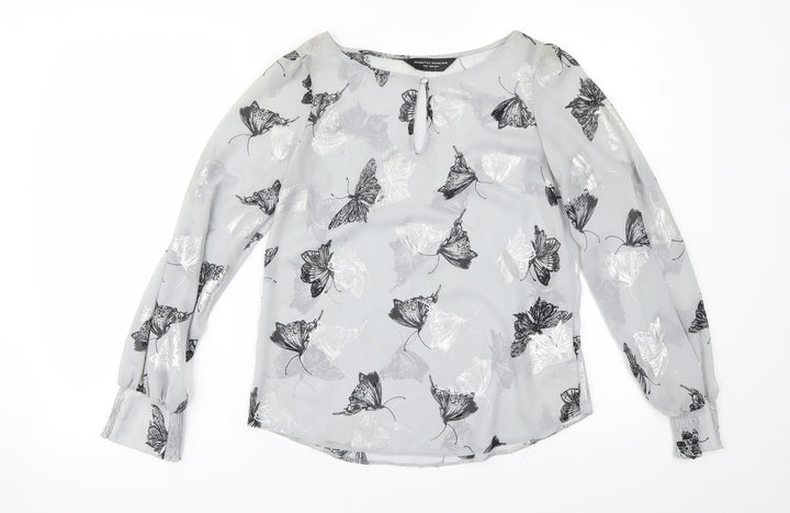Dorothy Perkins Womens Grey Basic Blouse Size 6