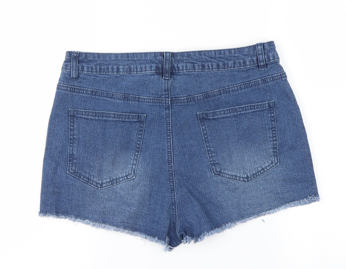 Boohoo Womens Blue   Cut-Off Shorts Size 12