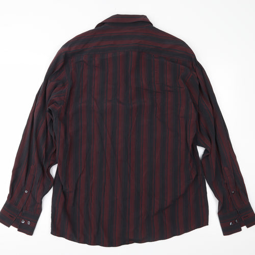 Tom English Mens Red Striped   Button-Up Size L