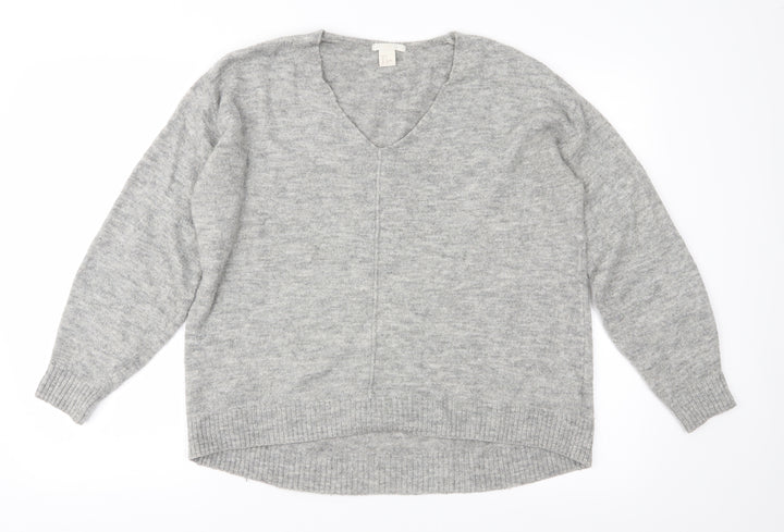H&M Womens Grey  Knit Pullover Jumper Size S