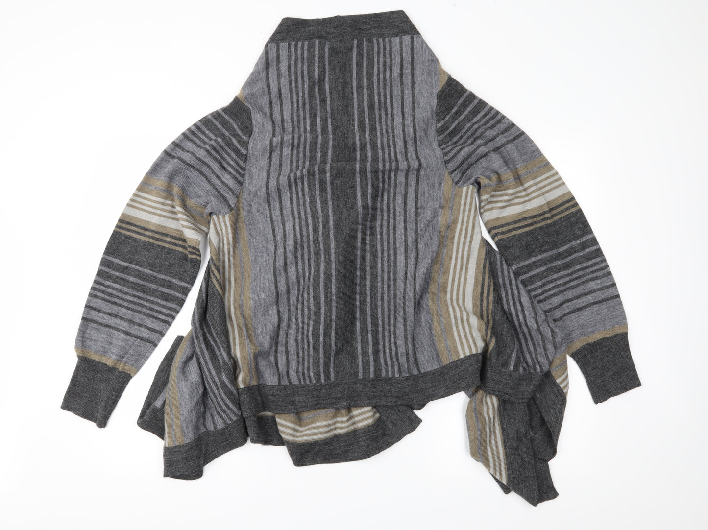 Damart Womens Grey Striped Knit Cardigan Jumper Size 18