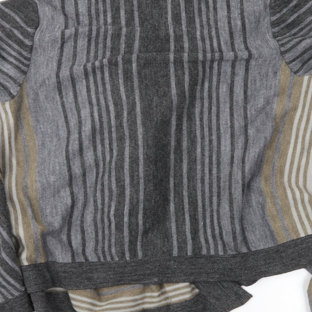 Damart Womens Grey Striped Knit Cardigan Jumper Size 18