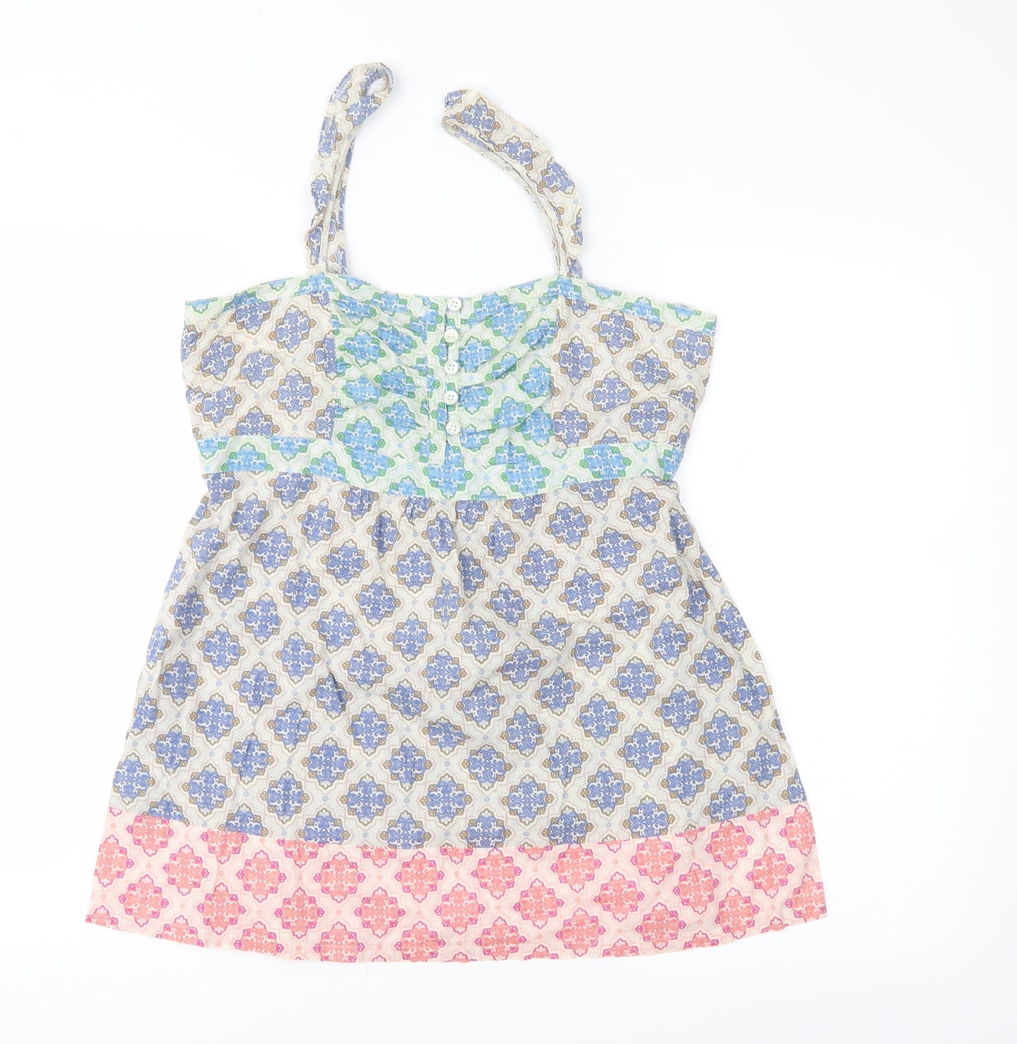 NEXT Womens Blue Geometric  Basic Blouse Size 12